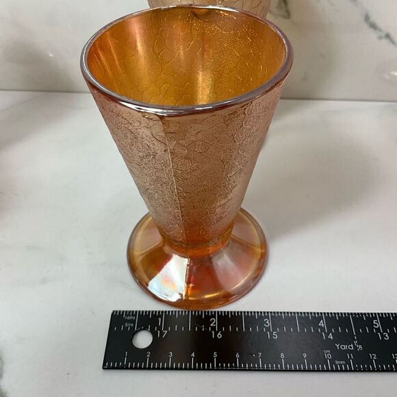 VINTAGE Jeanette Marigold Carnival Glass Goblets Set of 6 - Picture 4 of 4